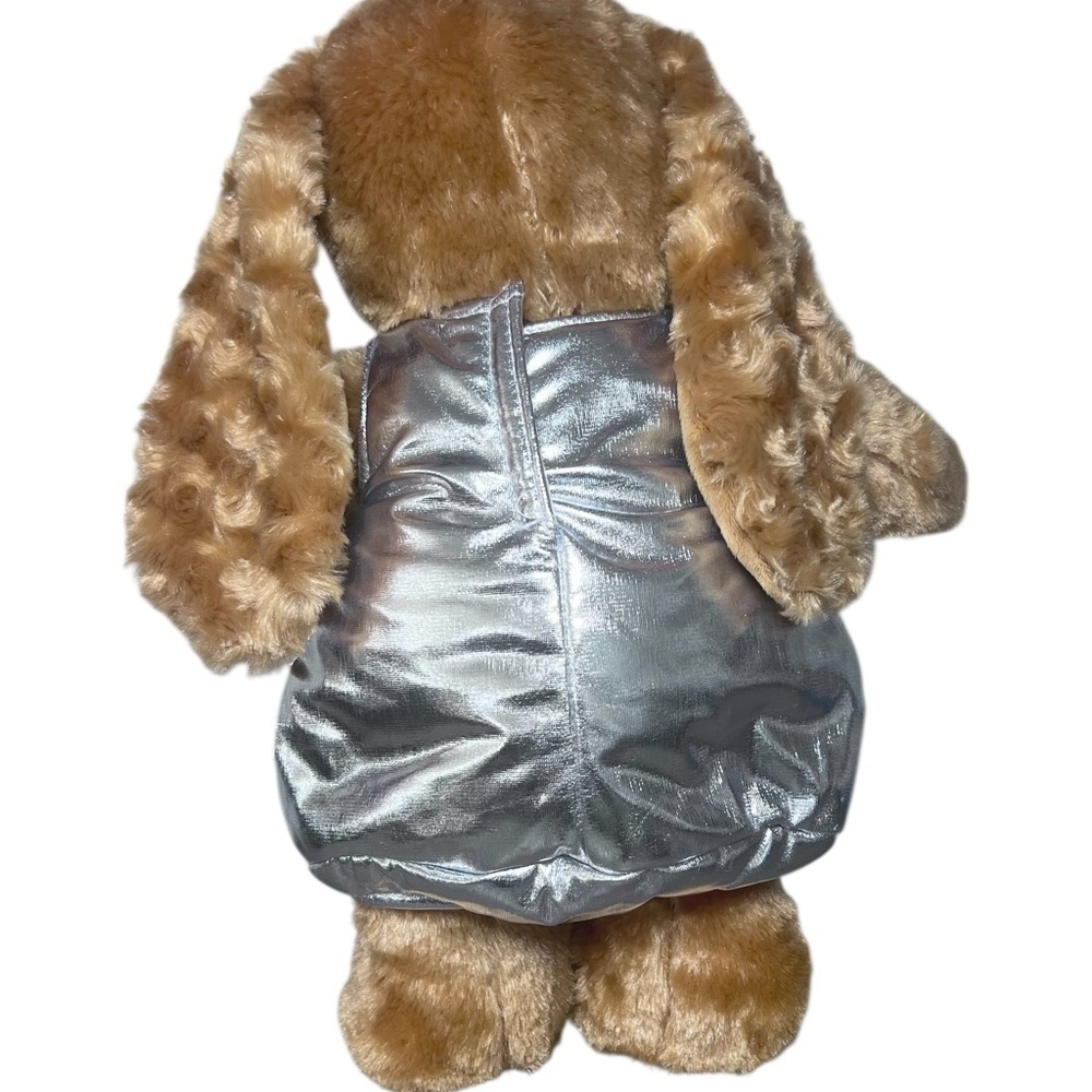 Build-A-Bear Barkleigh Dog Puppy Brown Plush Stuffed Animal in Silver Outfit - Picture 5 of 12